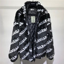 Balenciaga Allover Logo Faux Fur